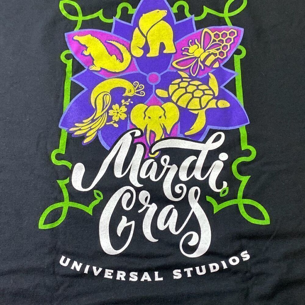New Universal Studios Mardi Gras staff t shirt animals XL 2019